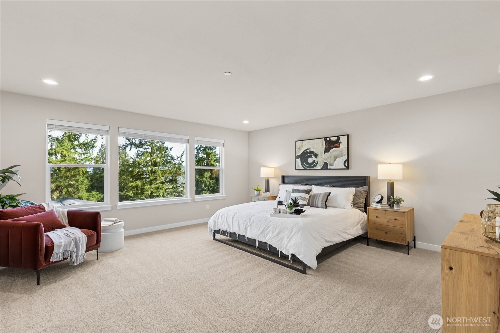 Top floor primary suite provides lots of natural light! Photos are for representational purposes only.