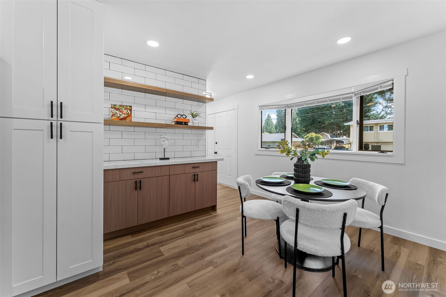 Butlers pantry w/ open shelving