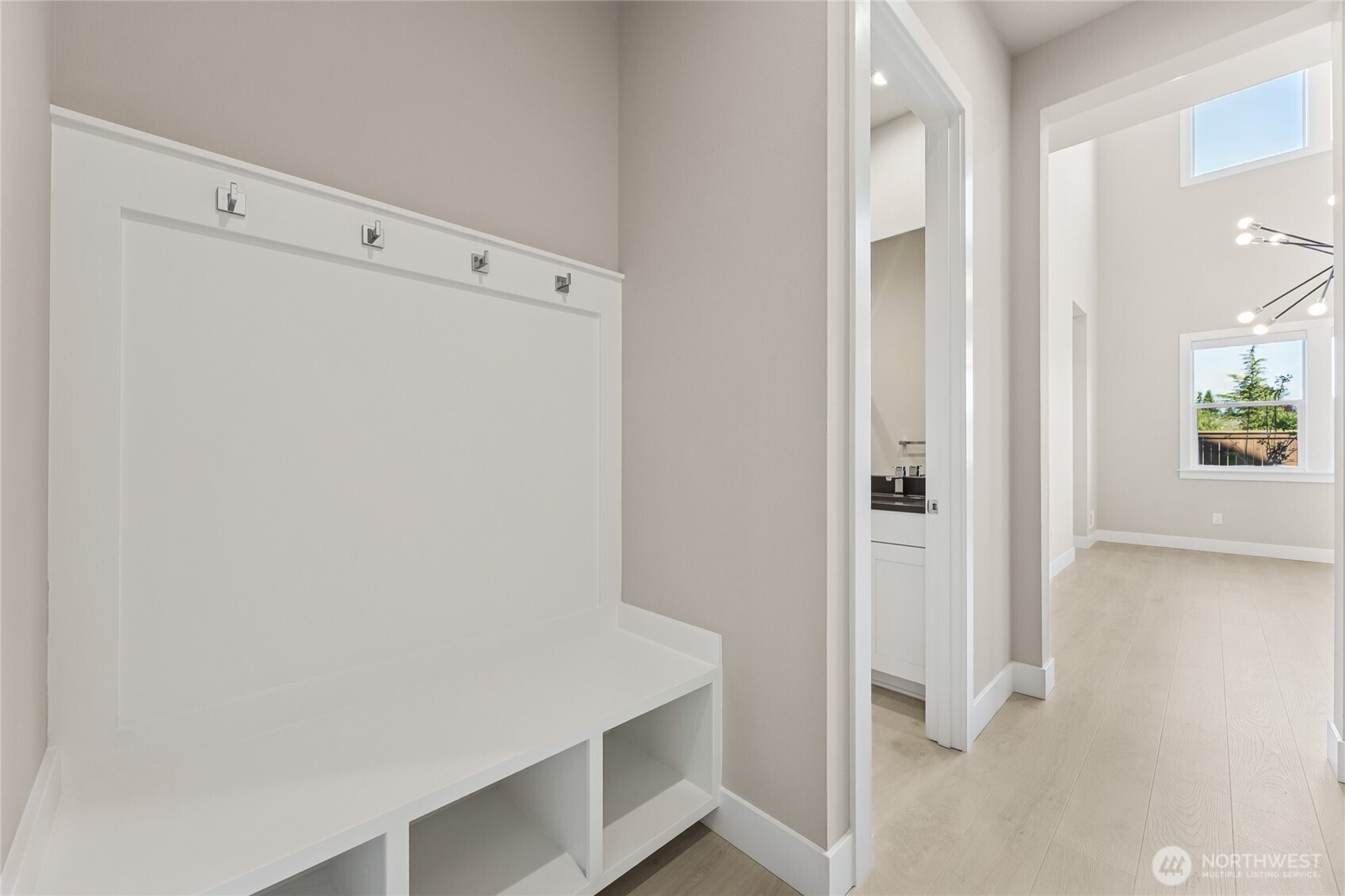 One of the 6 bedrooms overlooking the protected meadow area!