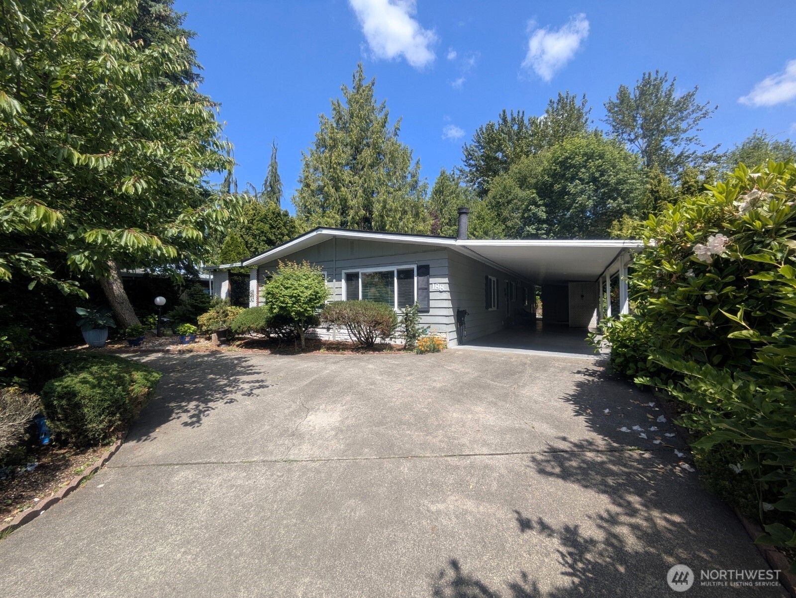 Driveway is a pull-through to the left. Never have to "back out" if you don't want to.
