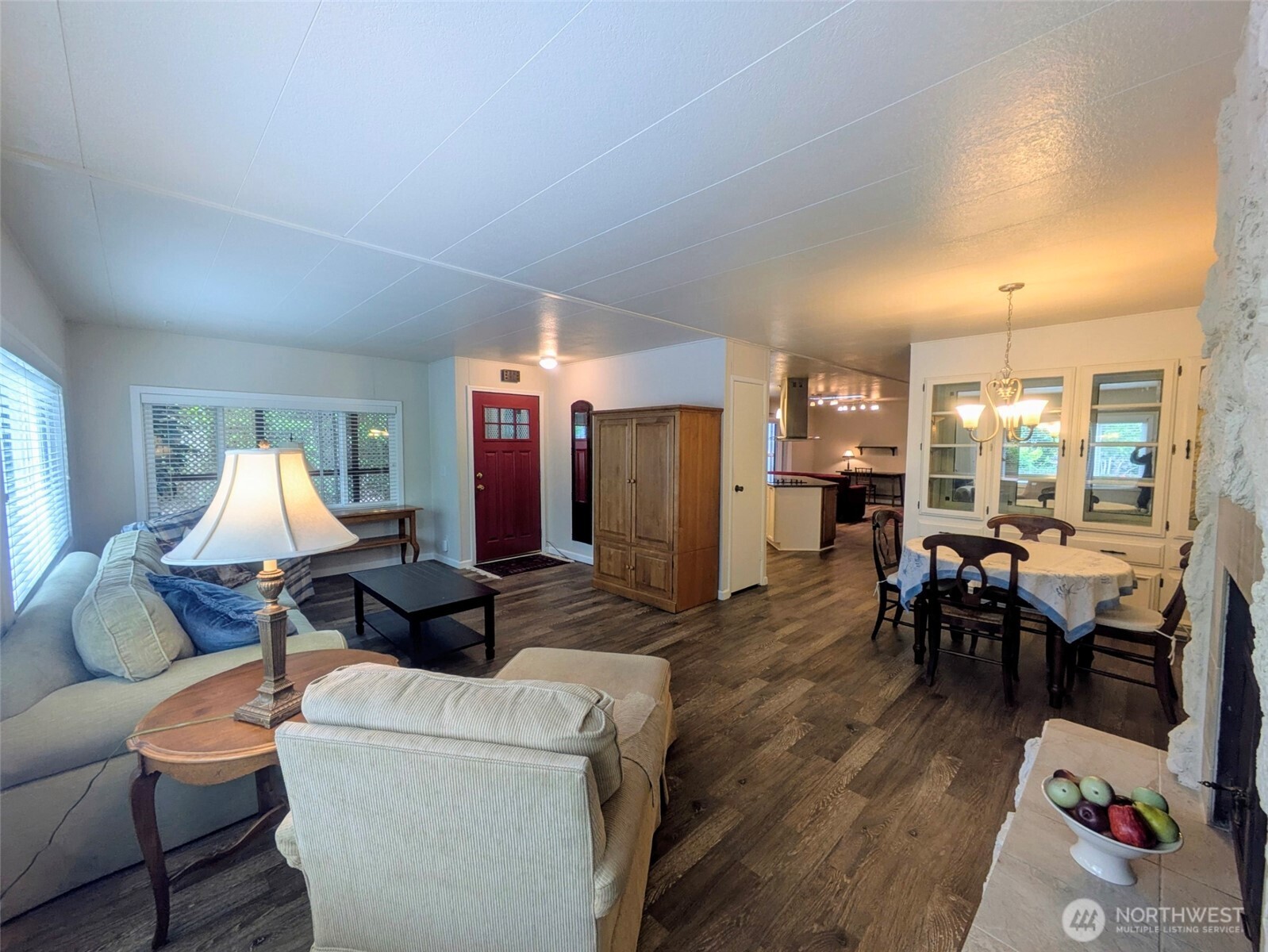 Flooring flows throughout the main areas of the home