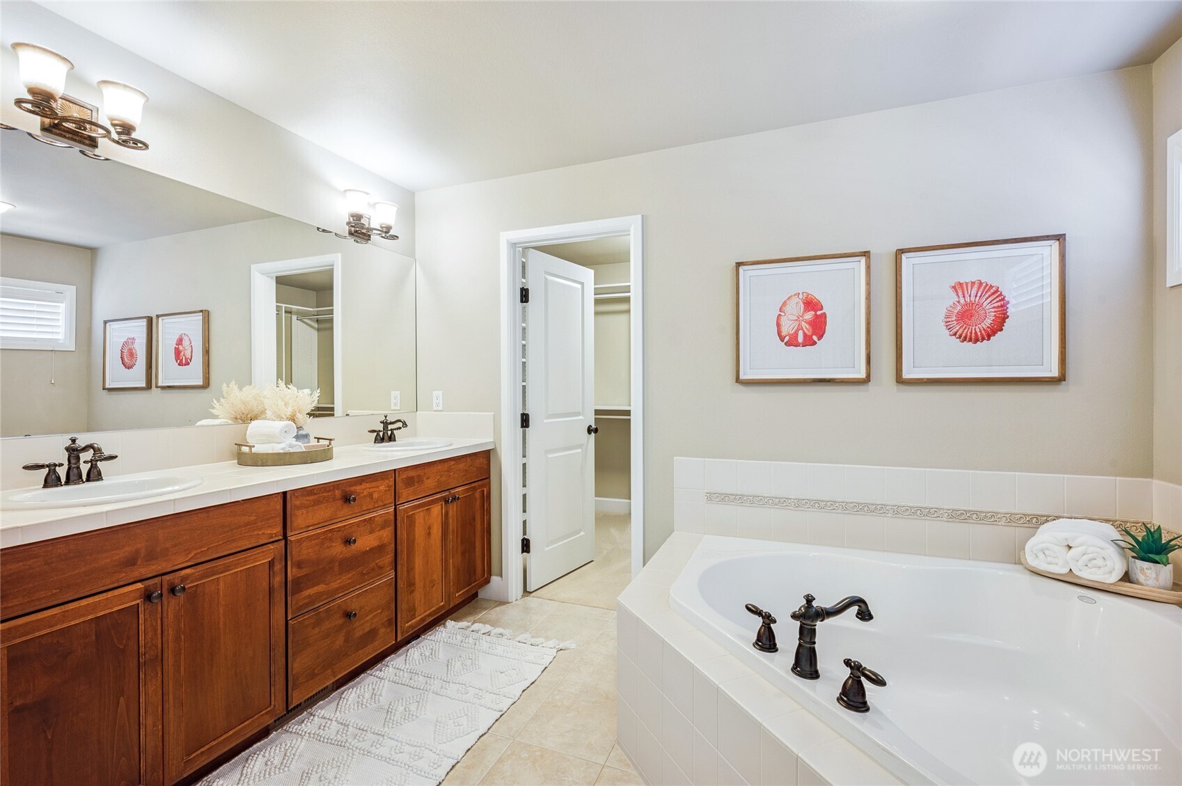 Double vanities for everyday ease.