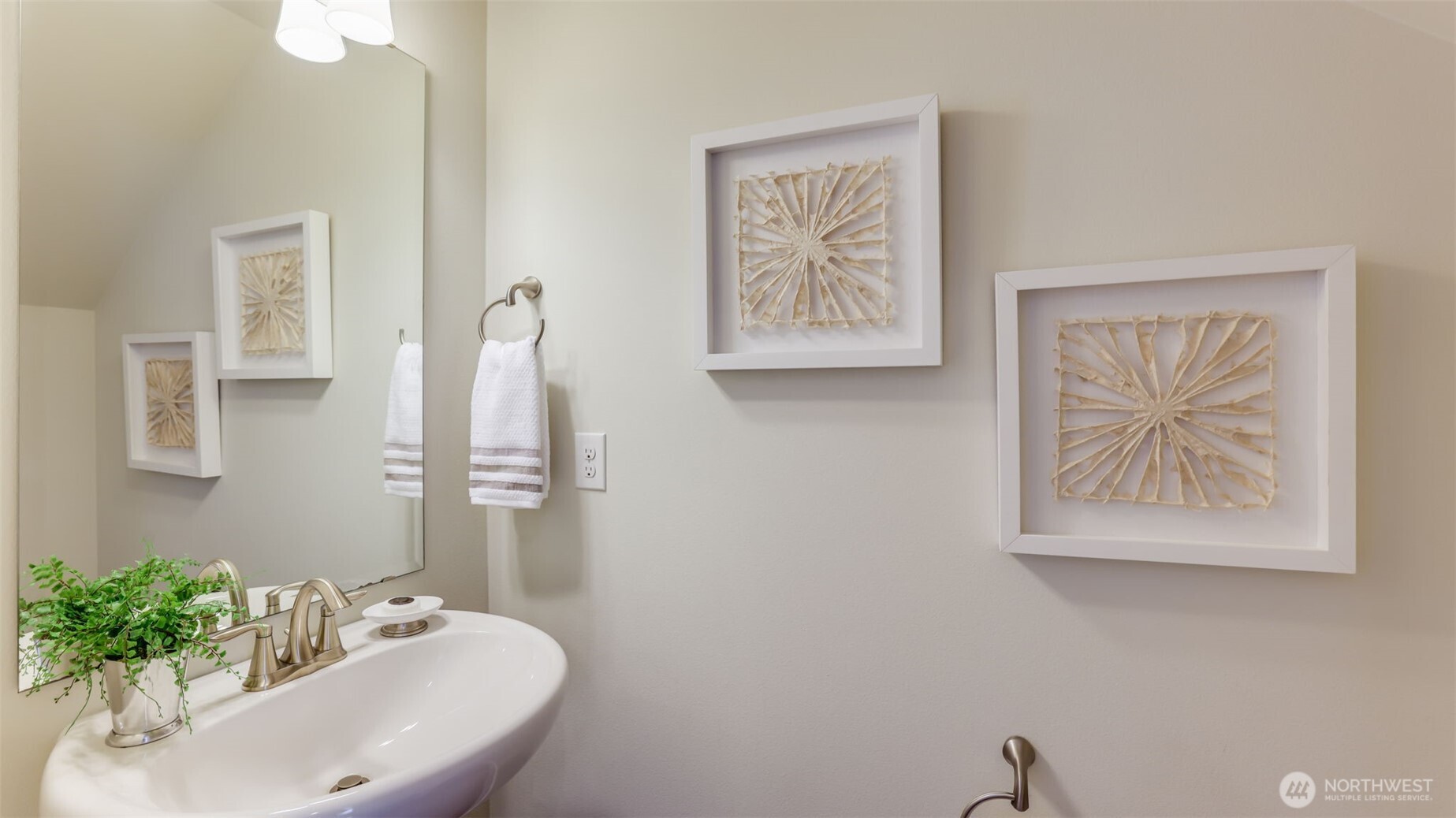 There is a convenient powder room on the condominium main floor.