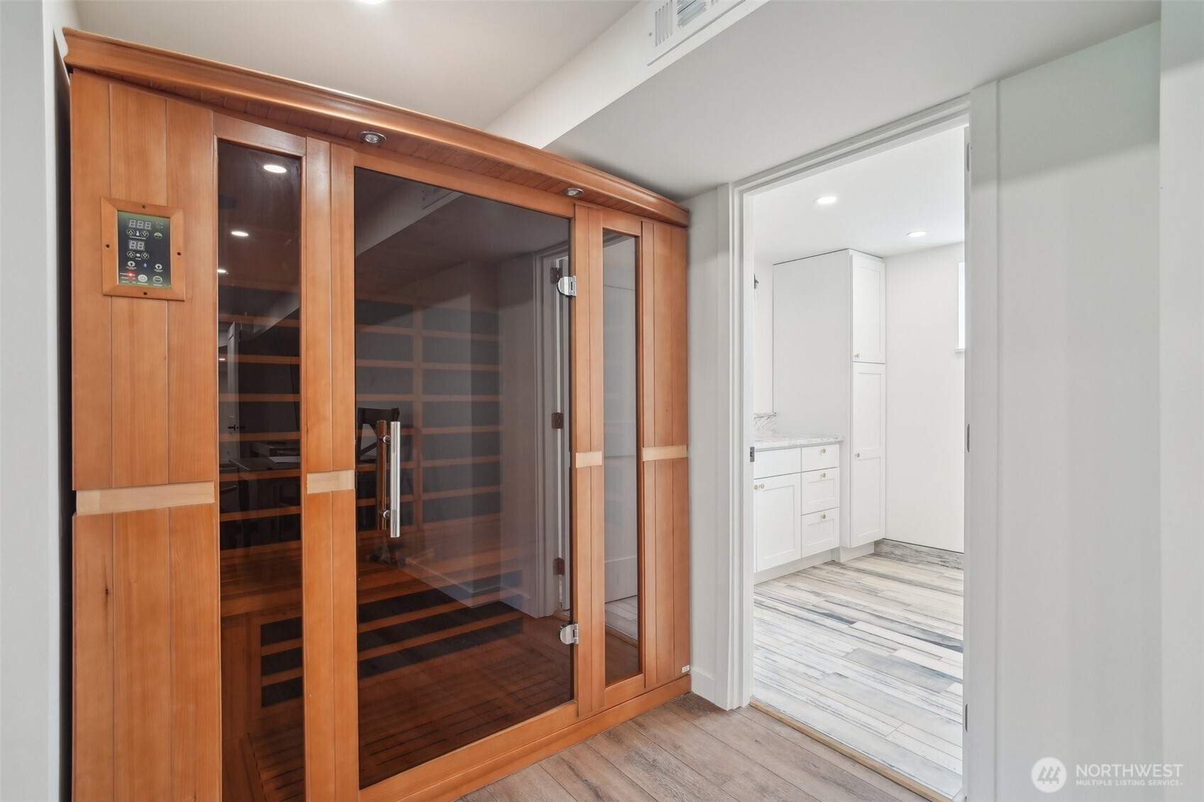 Infrared sauna in lower level family room