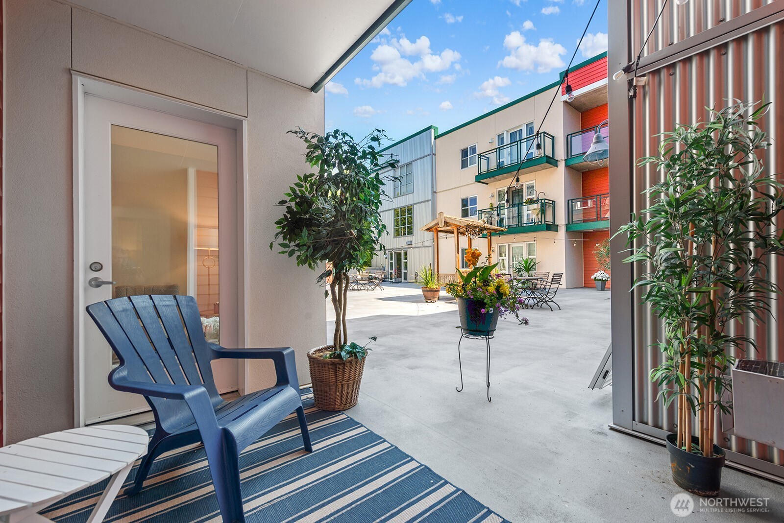 The central courtyard is very lightly used but offers a space for gathering or just enjoying the sun.