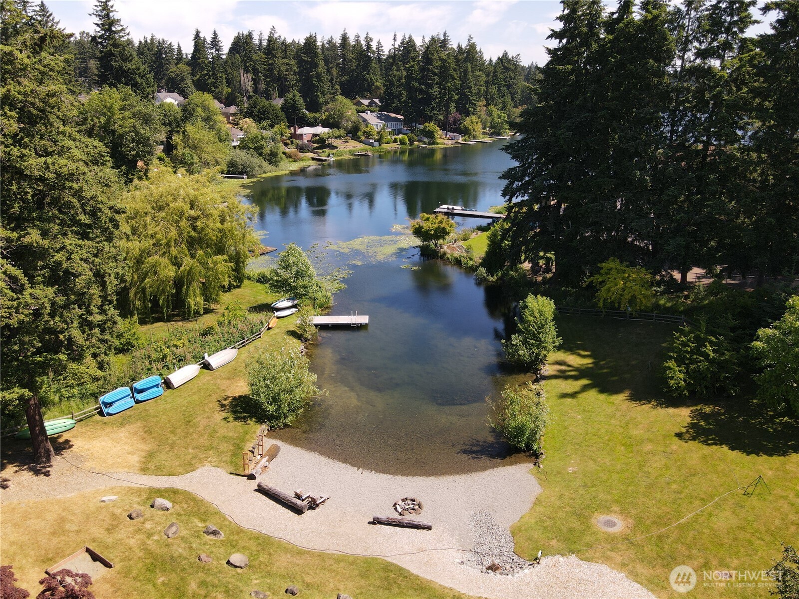 The StarWater waterfront park has a beach, swimming hole, dock for electric boats & paddle boards. and