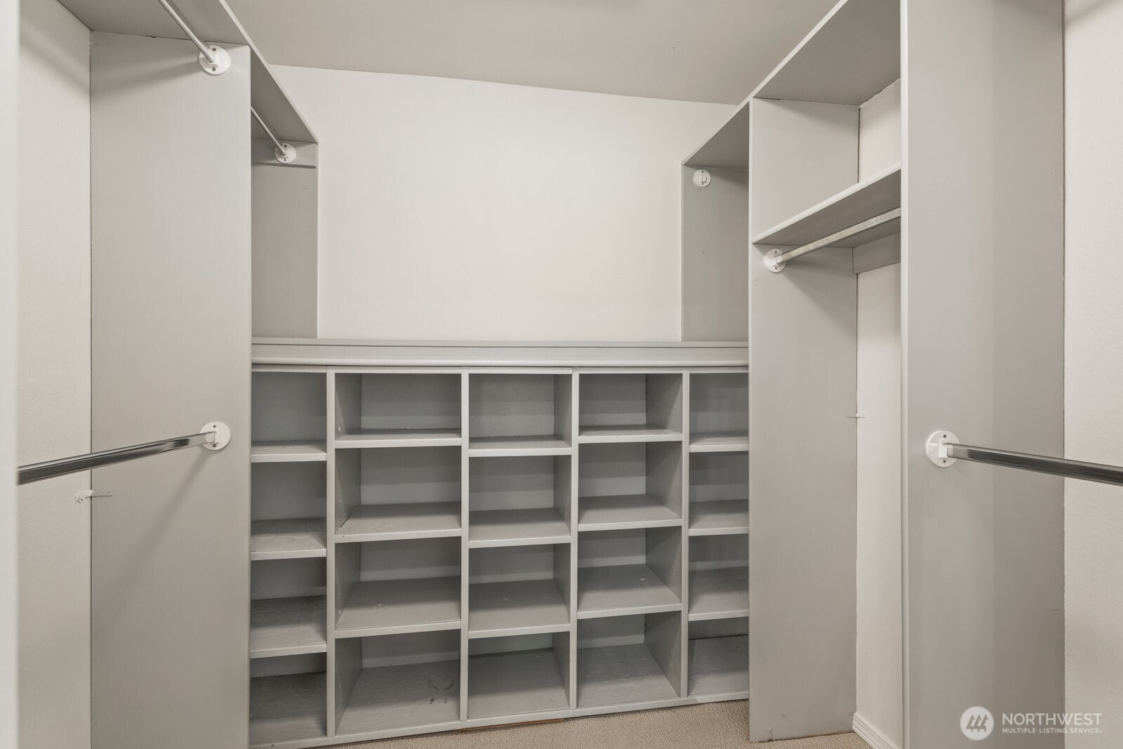 With a walk-in closet with built-ins.
