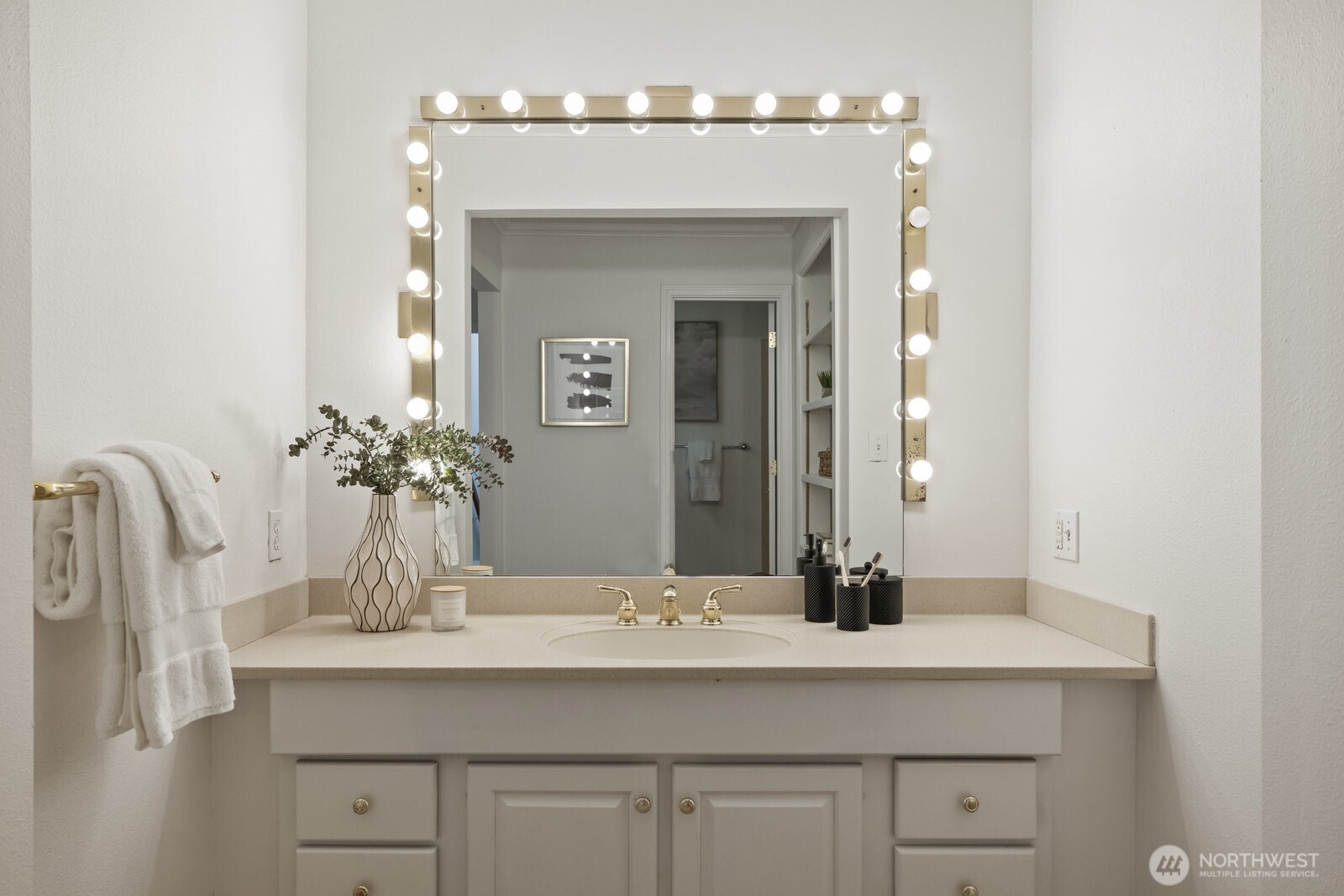 One of 2 primary suite vanities.