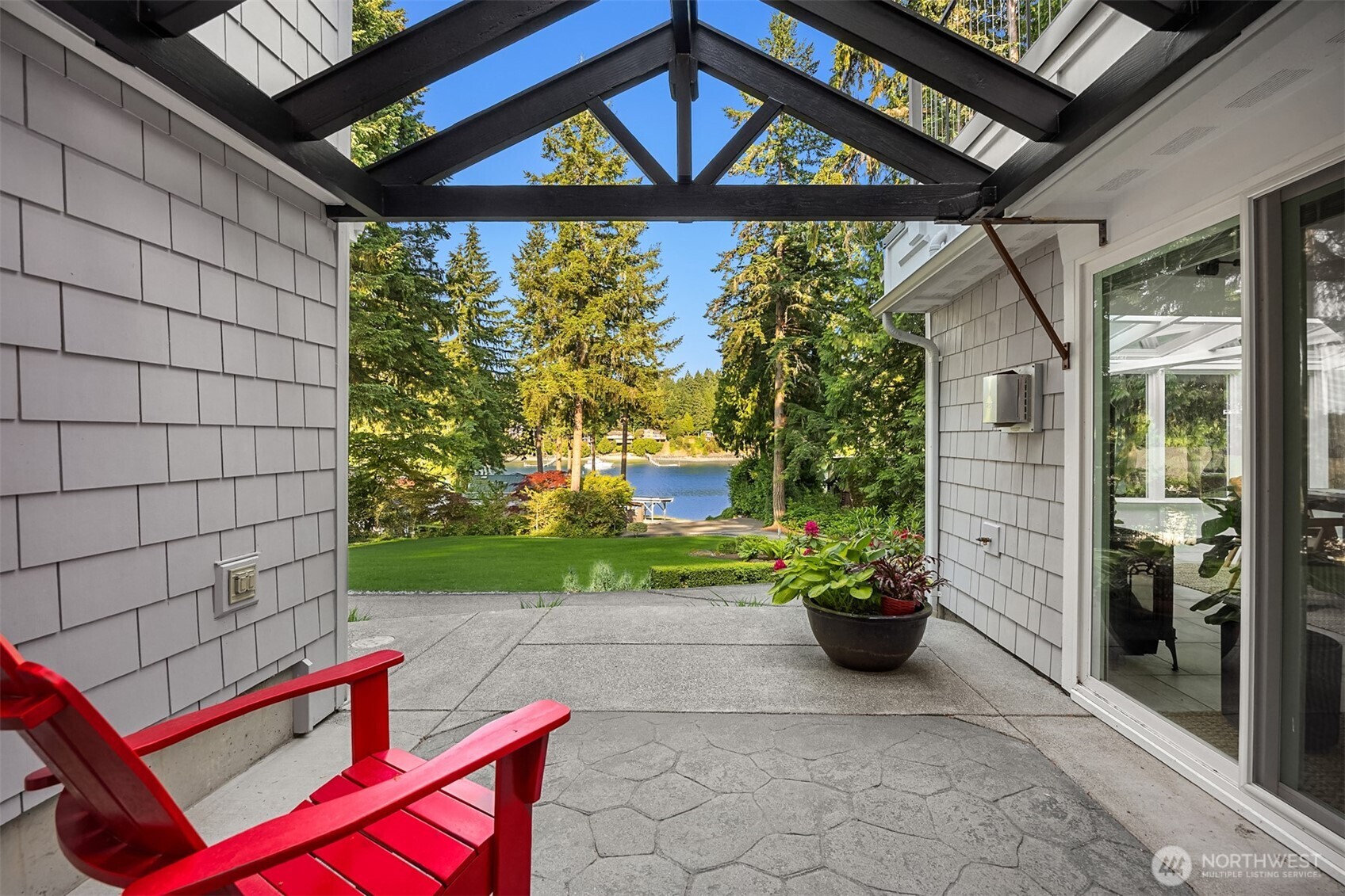 Just off the sunroom, a sitting area with a glass roof!
