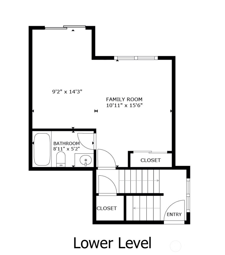 The Enclave at Fox Glen, Cedar Floor Plan - Lower Level - The Two-car Garage is also on this level.