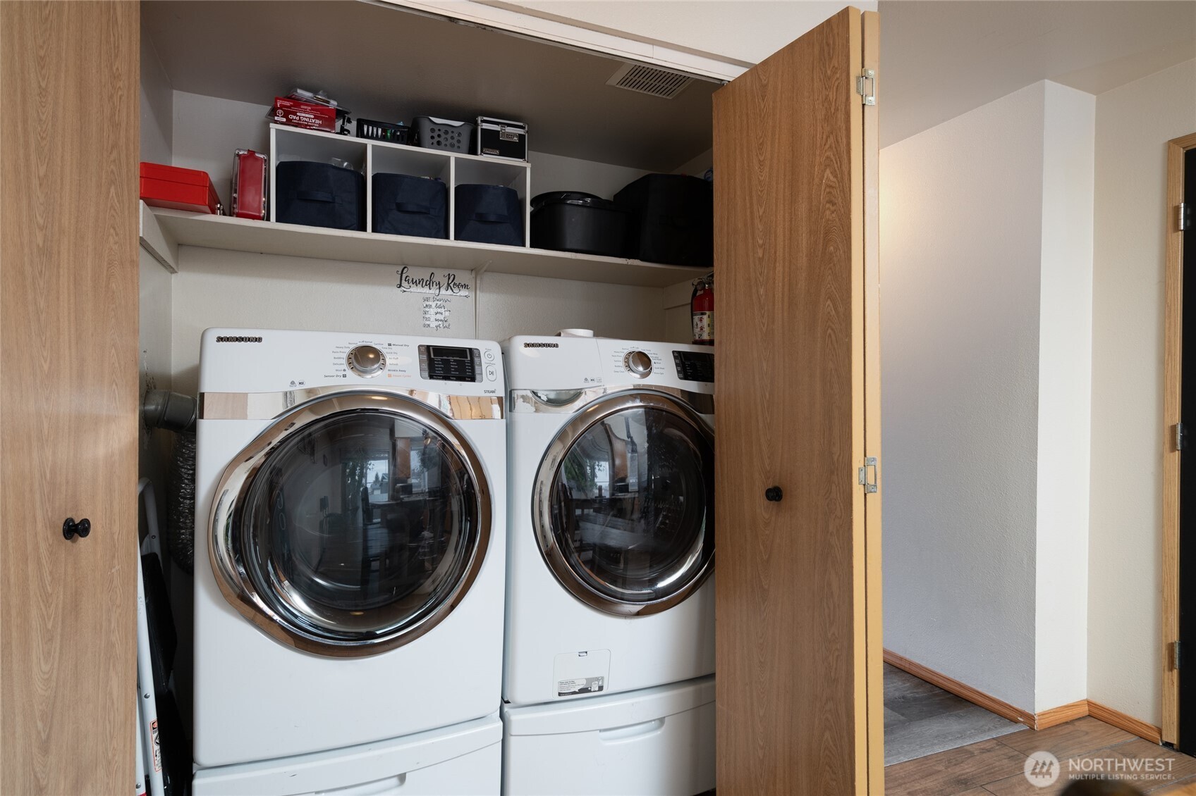 Laundry space off kitchen