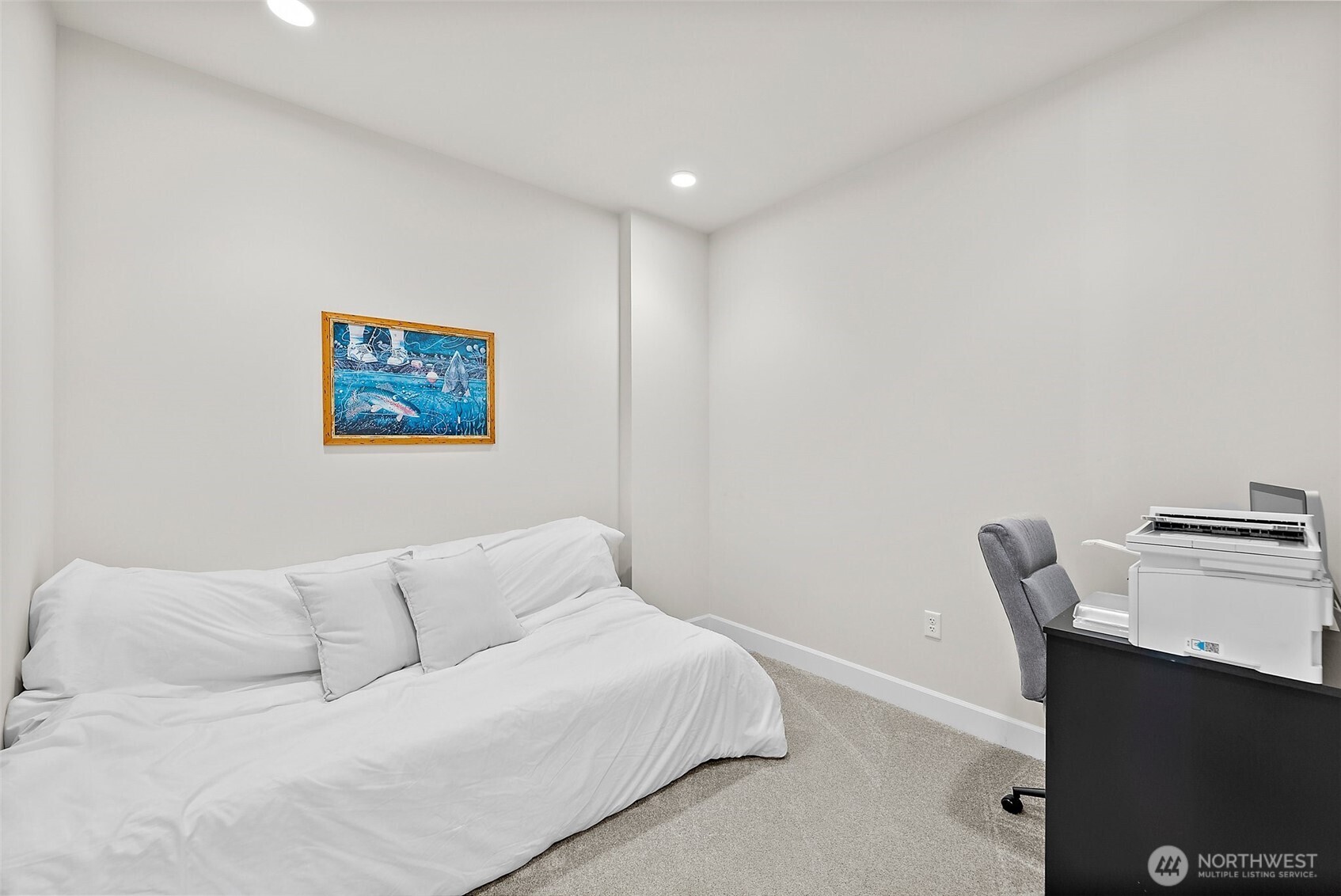 "This versatile den offers endless possibilities—use it as a bedroom, home office, nursery, craft room, or workout space."
