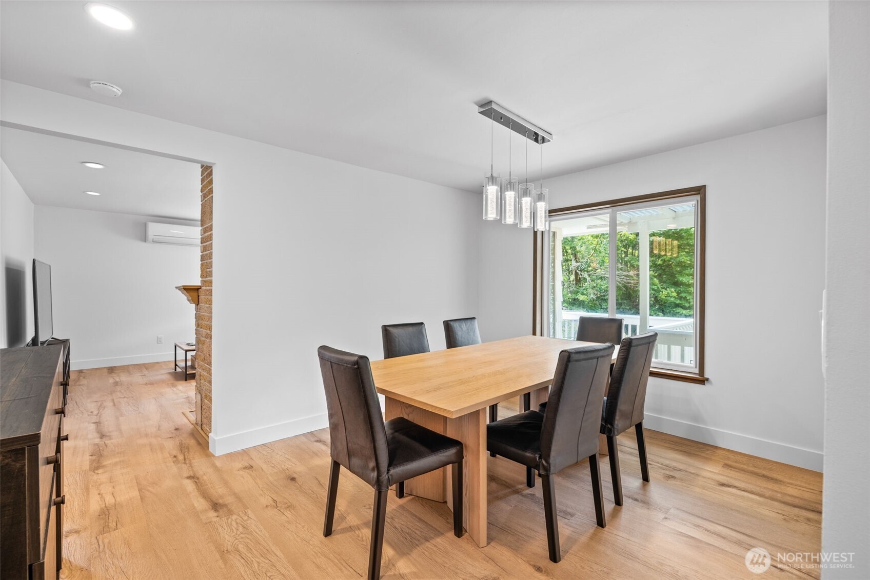 Large kitchen with casual eating space