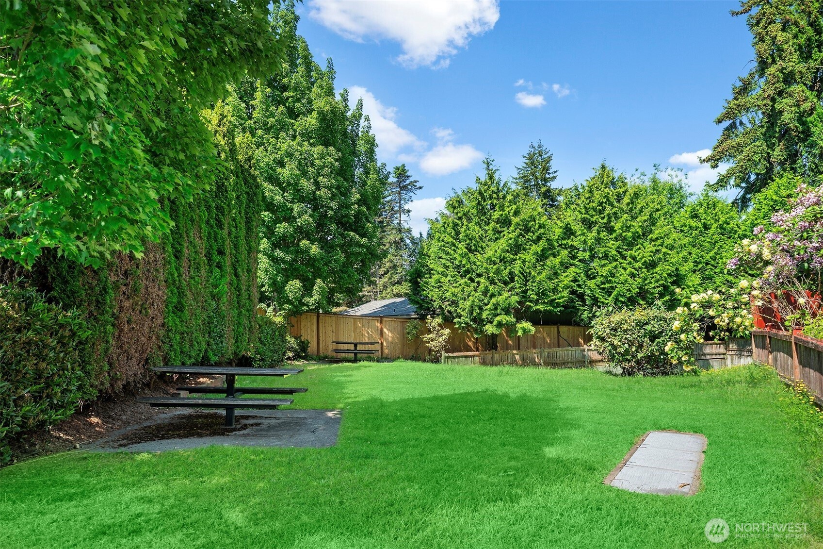 Family-friendly location with a community park just steps from your door