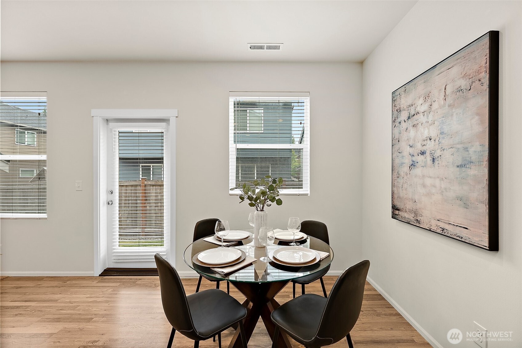 Eating area off of kitchen.