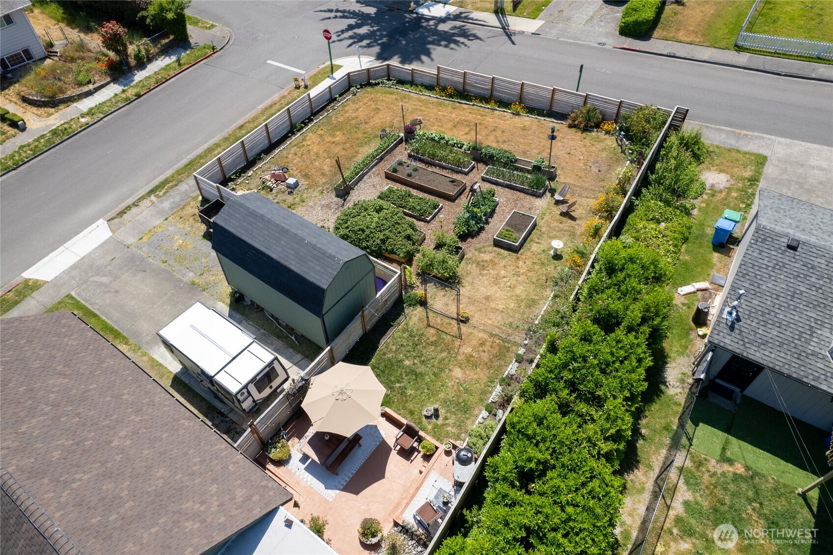 fence just inside property line