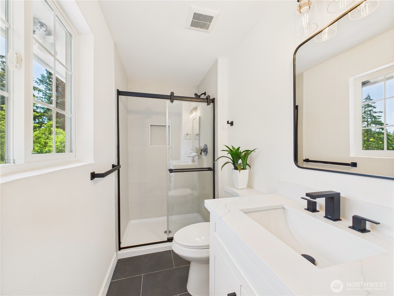 modern master bathroom with shower