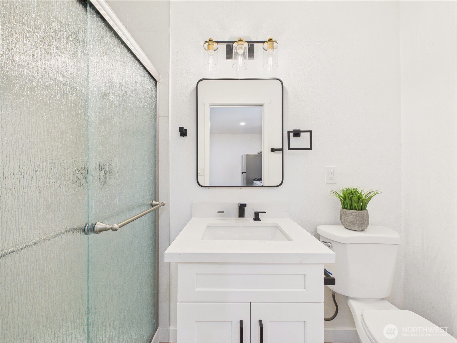 modern lower bathroomw with shower