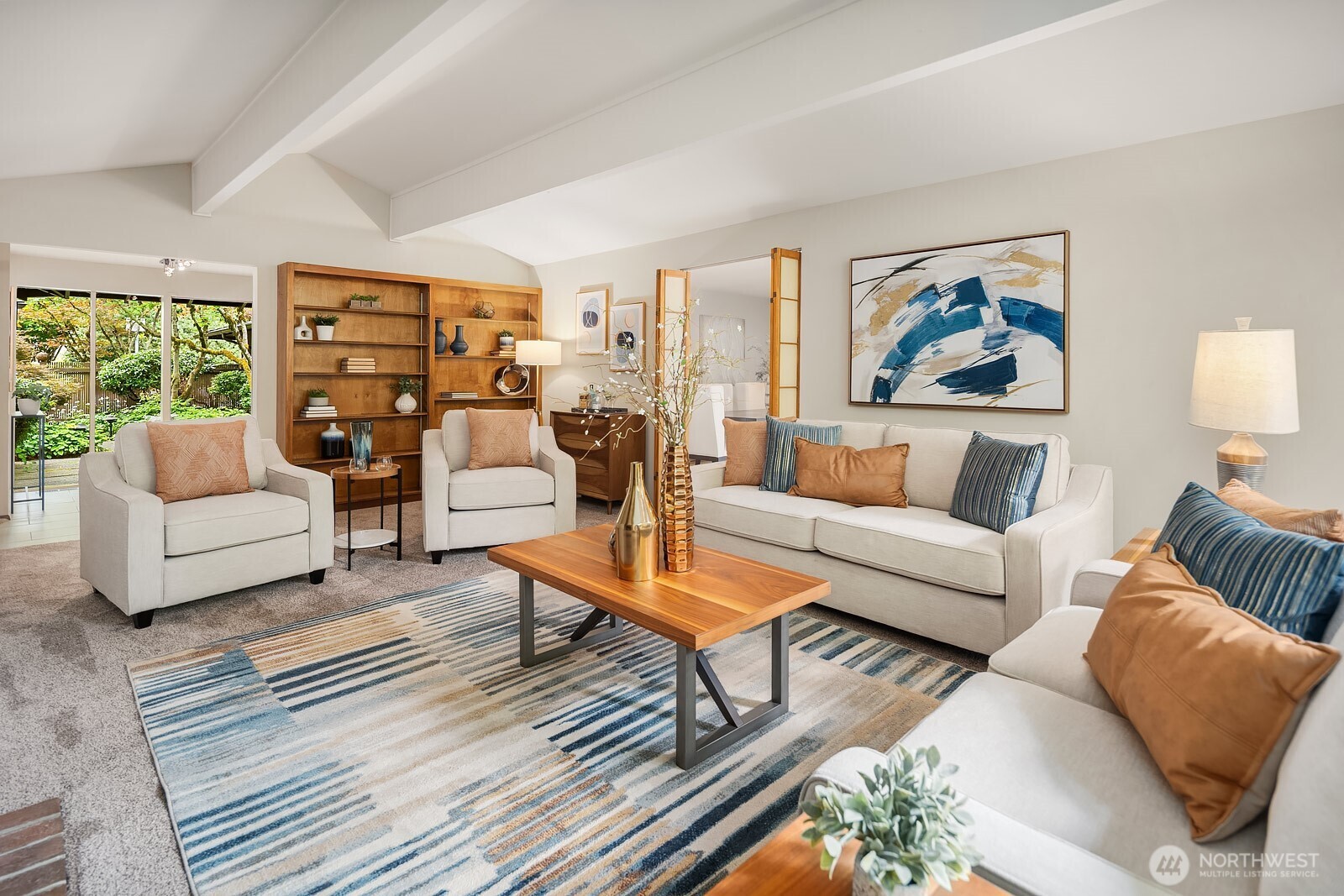 Living room with built-ins