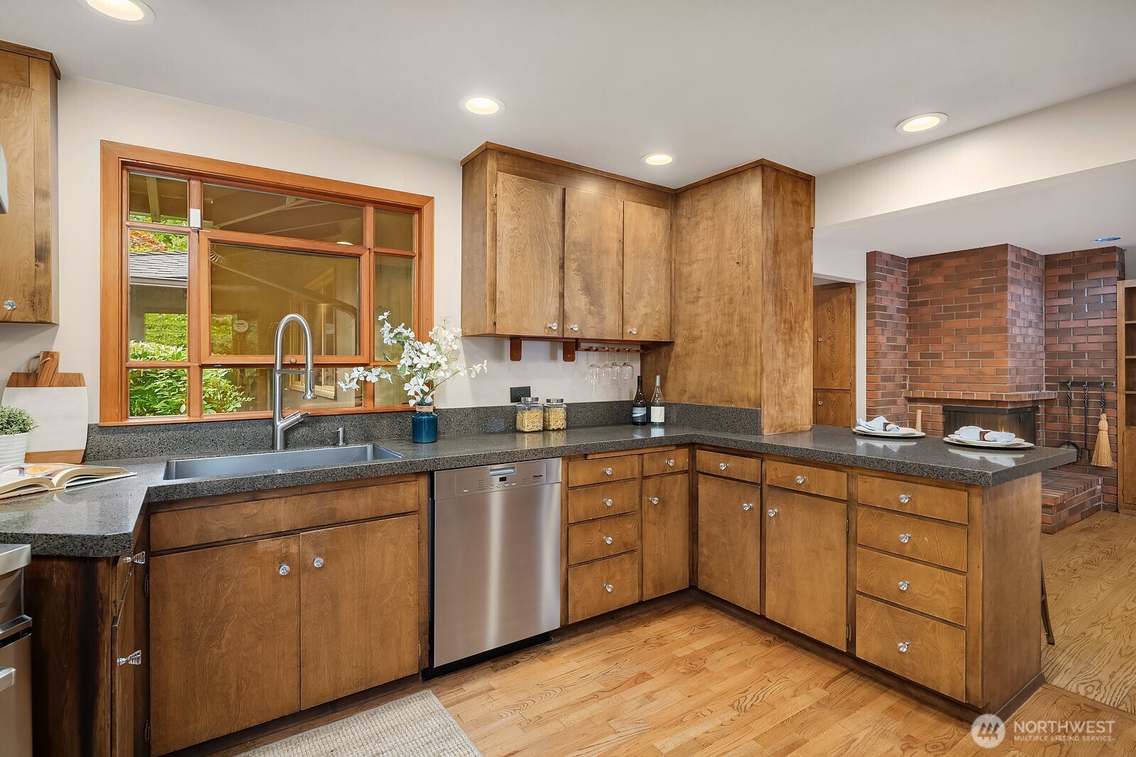 Kitchen with hardwood floors
