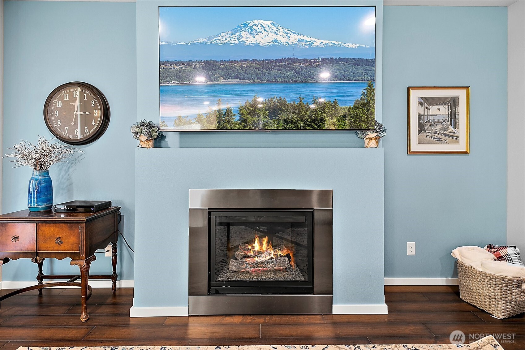 Gas Fireplace focal point.