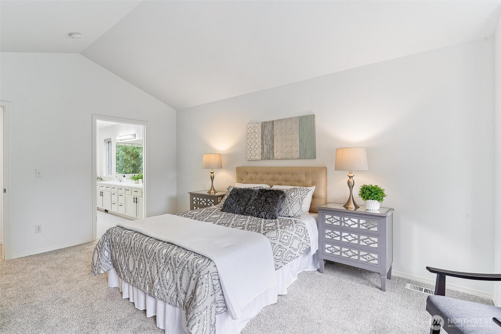 Primary bedroom offers respite at the end of the day.