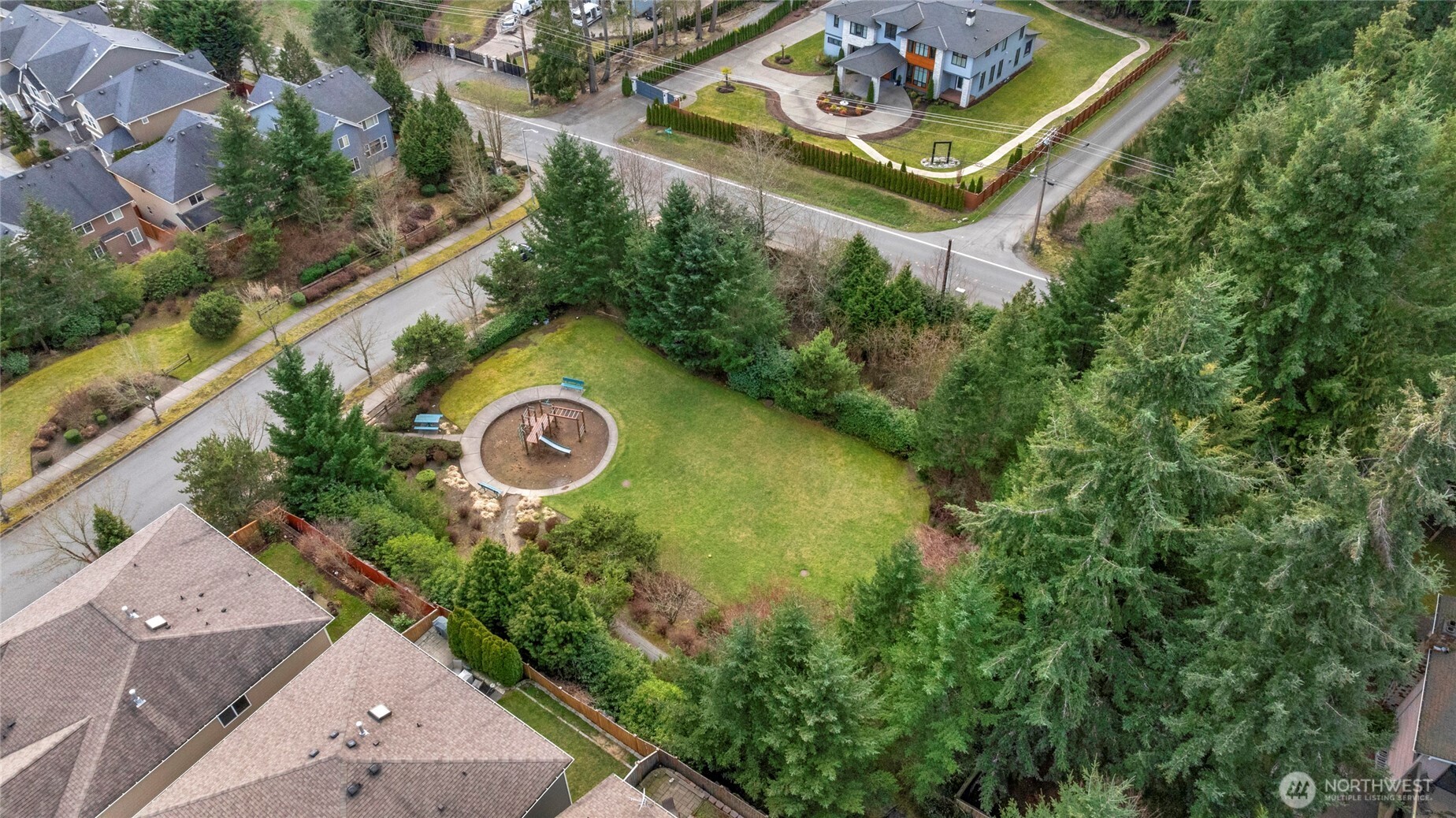 Low maintenance private backyard