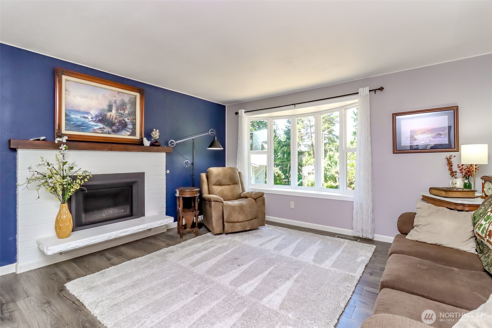Enjoy sitting by the gas fireplace.