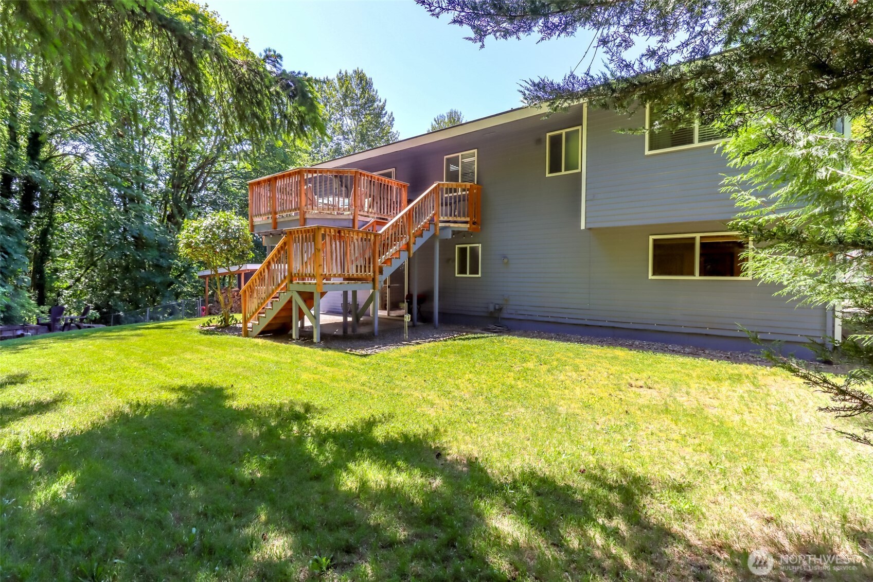 Private and spacious backyard to play in.