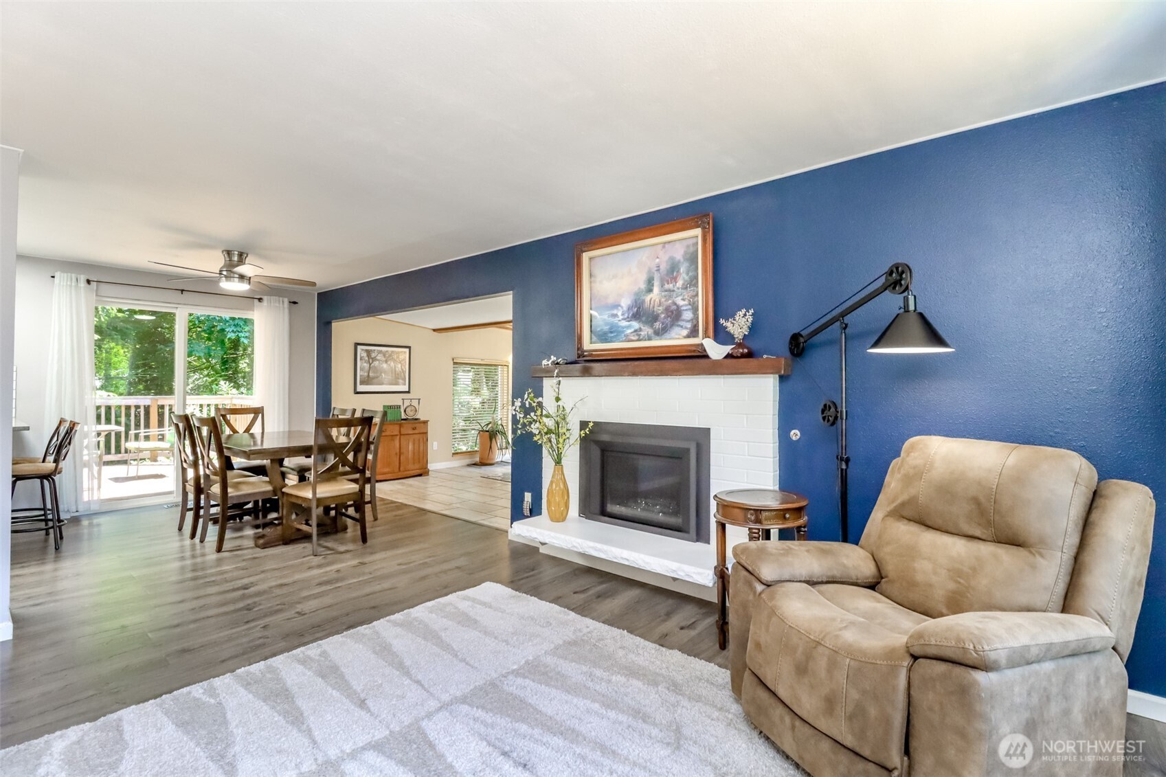Open to the dining area and solarium, flowing easily to the back deck.