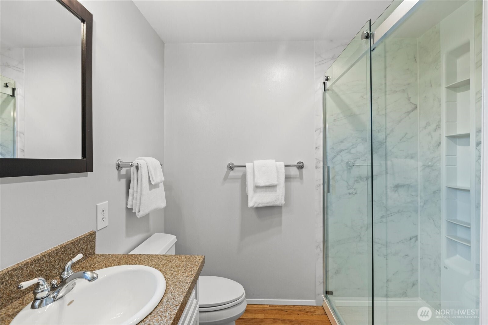 Newer walk in shower in Primary bath