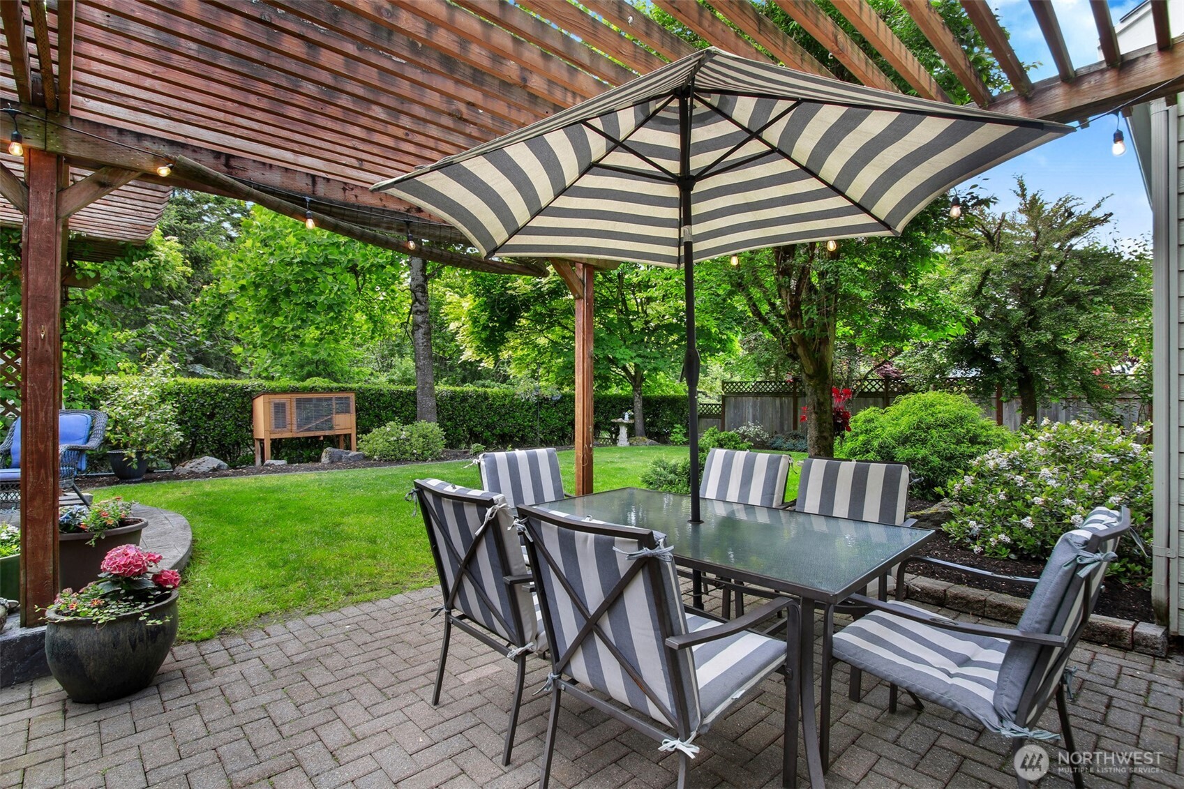 Large backyard patio
