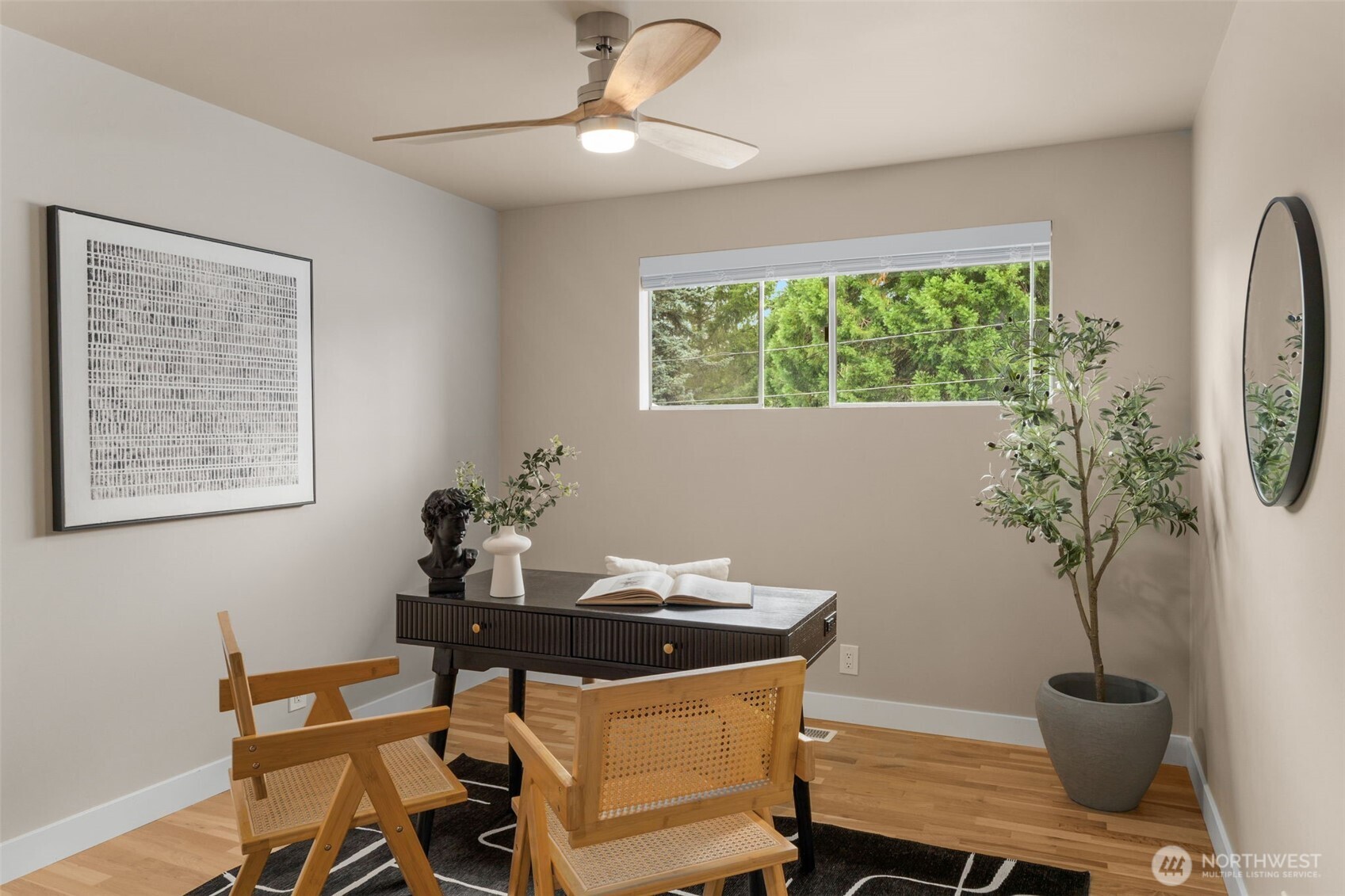 2nd main floor bedroom also works as an office