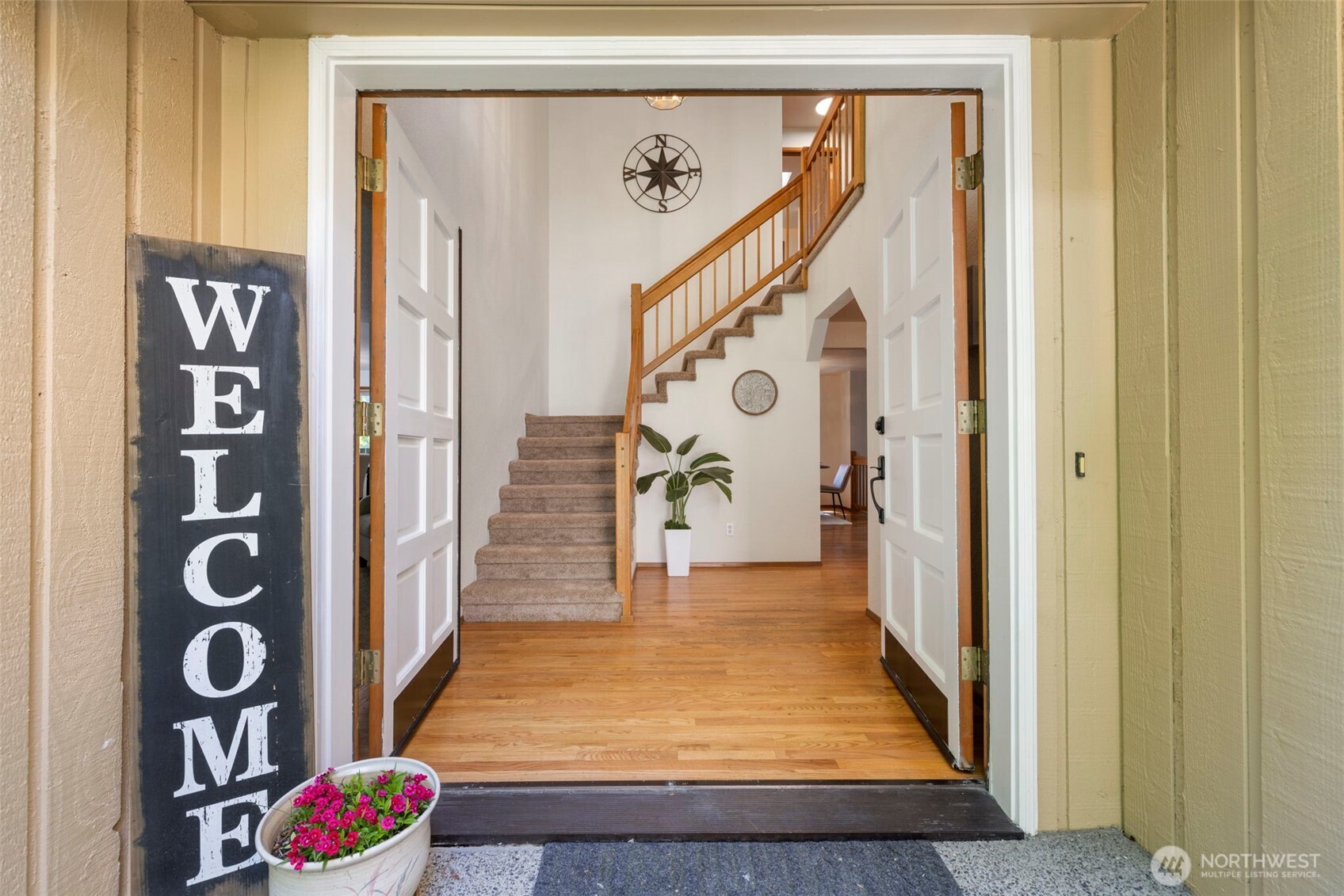 Double door entry.