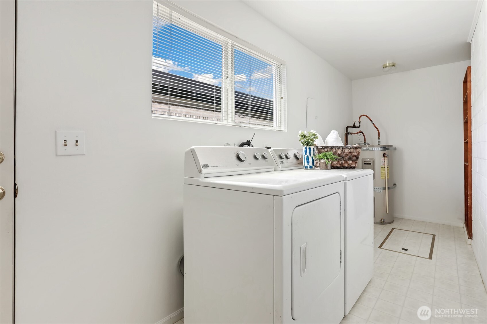 Convenient laundry room with extra storage space