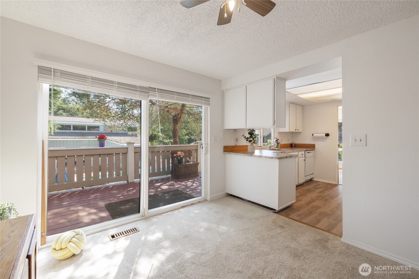 Extra wide deck off the kitchen
