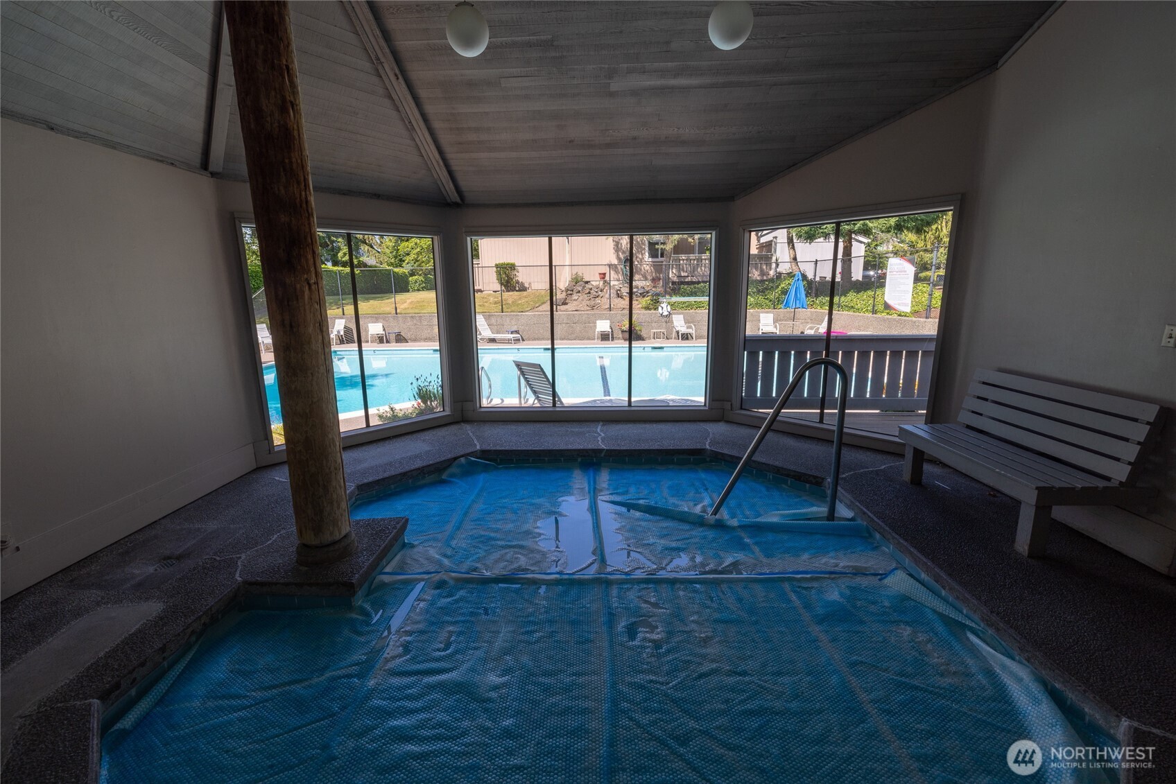 Indoor hot tub in the clubhouse