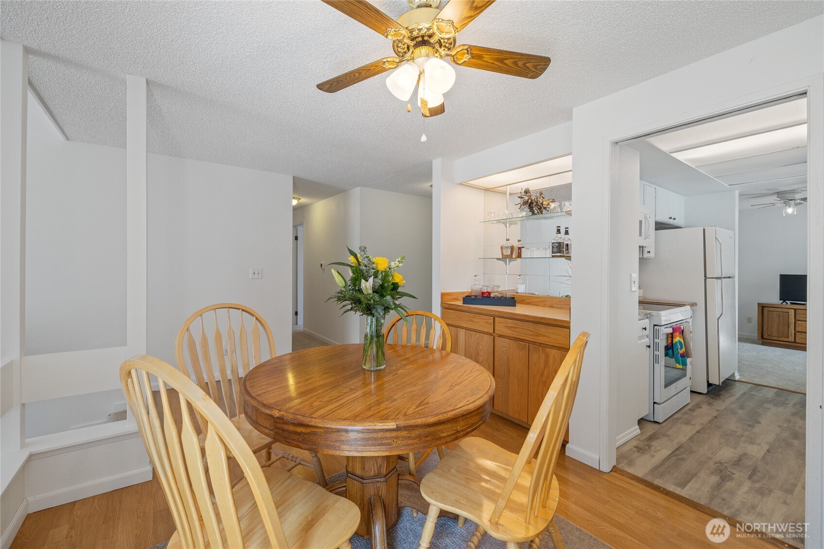 view of the dining room off the kitchen