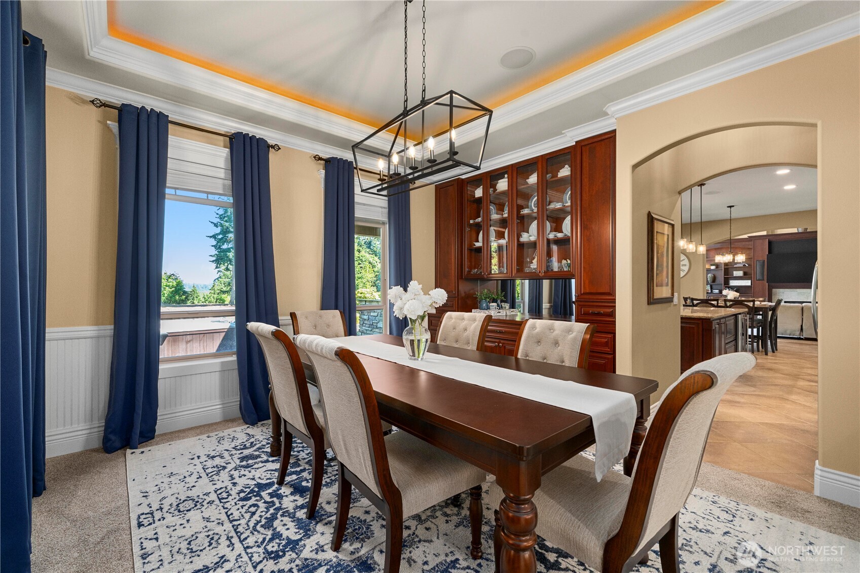 Formal dining connects to Great Room!