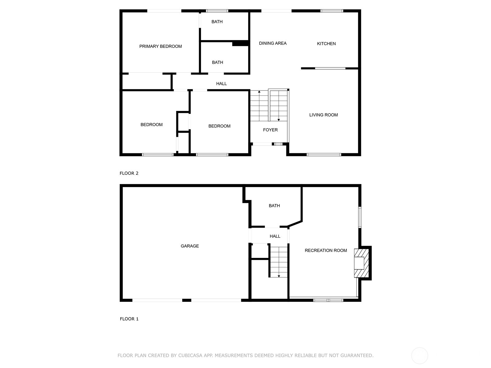 Floorplan of Lower & Upper level of home.