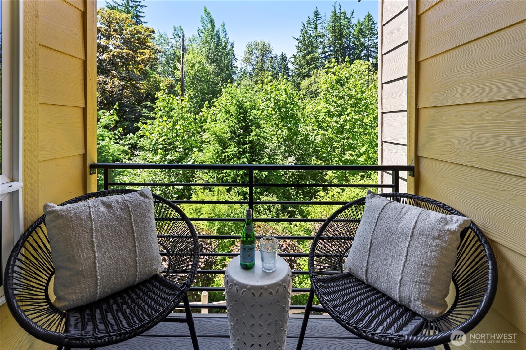 Here's the view from the private covered balcony.