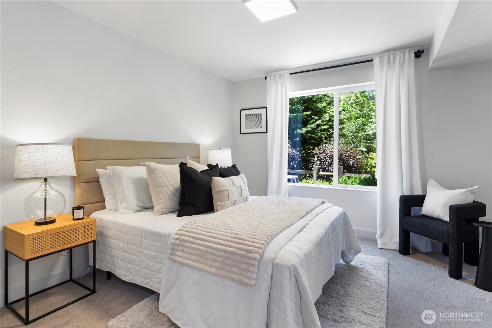 Peaceful vews of the greenbelt from the ground floor guest bedroom.