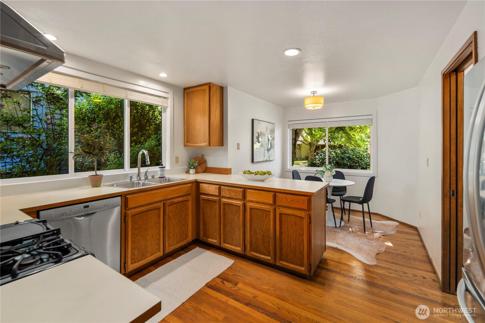 Easily access the kitchen from the front entryway