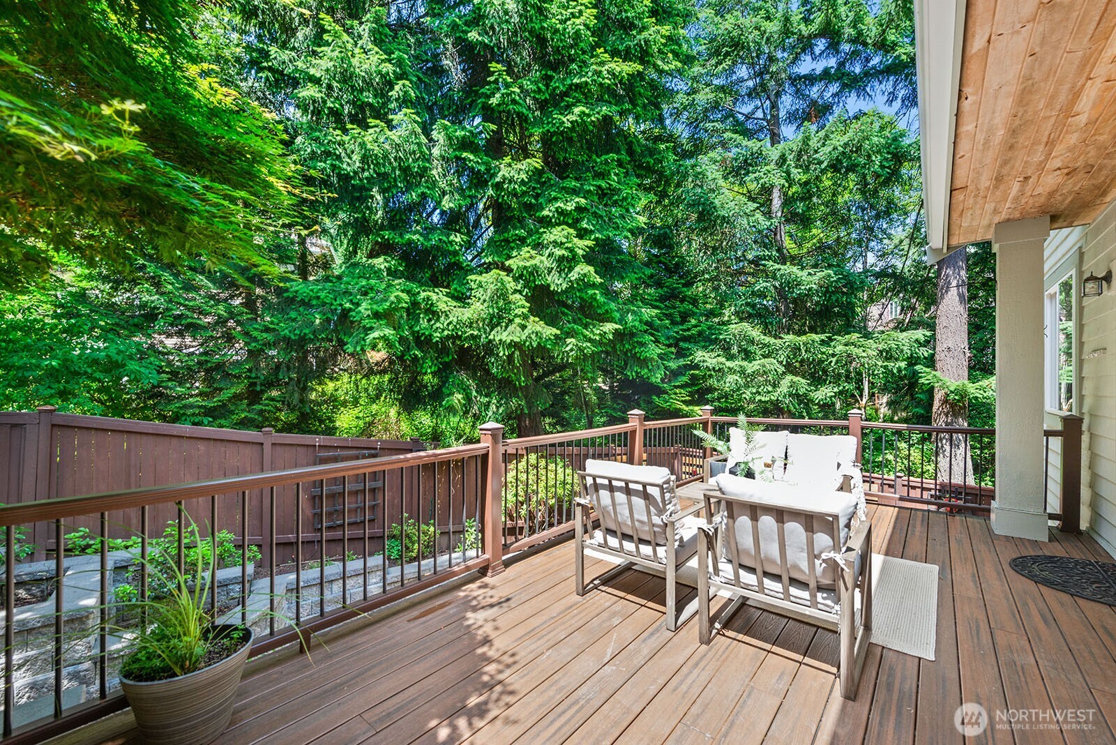 Large deck off kitchen