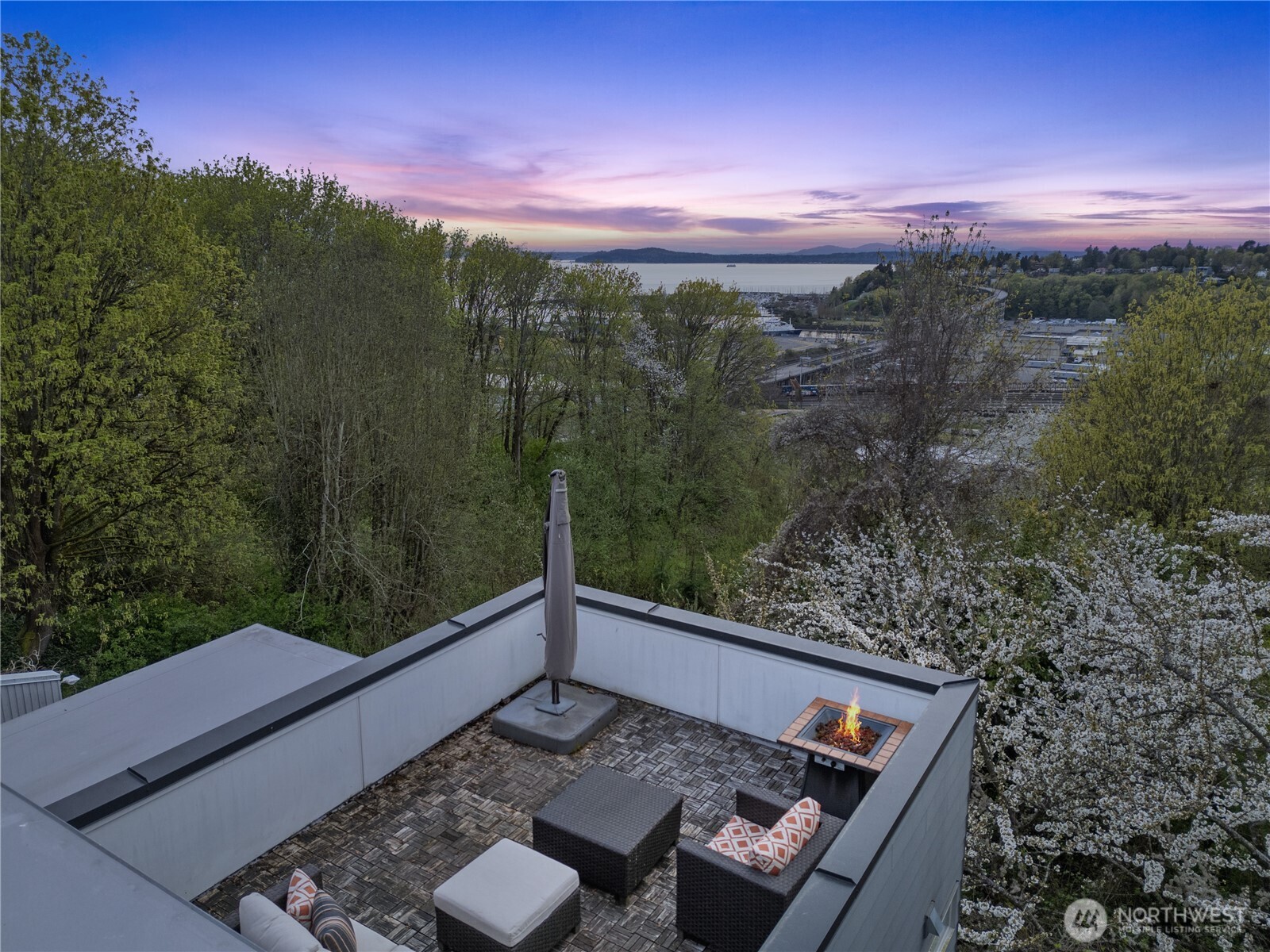 This is a large unit with outdoor spaces like this rooftop deck.