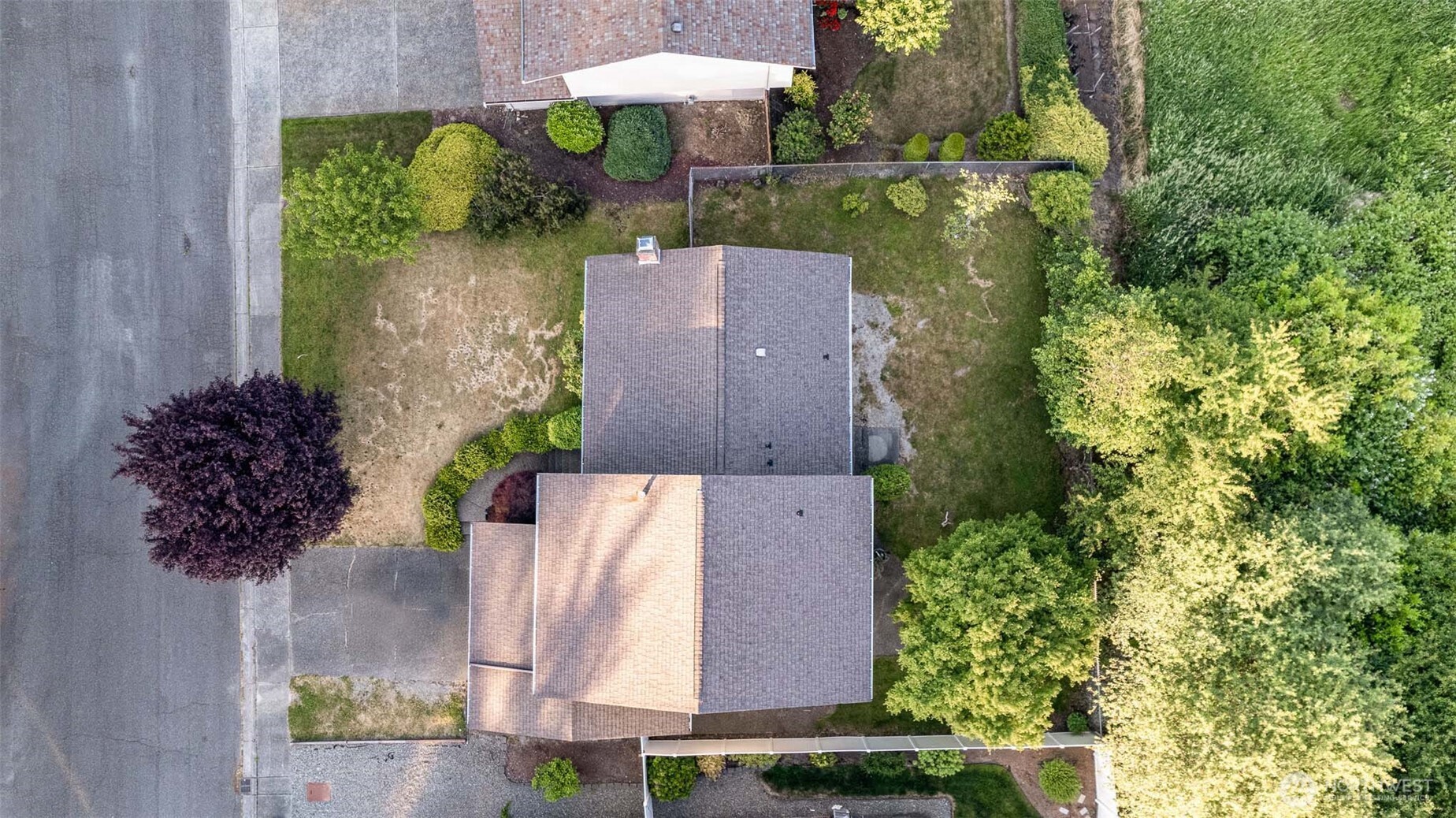 Aerial shot showcasing property.