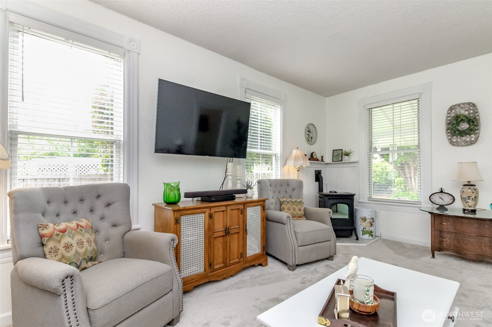 Front bedroom with lots of natural light and to the left a huge walk in closet.