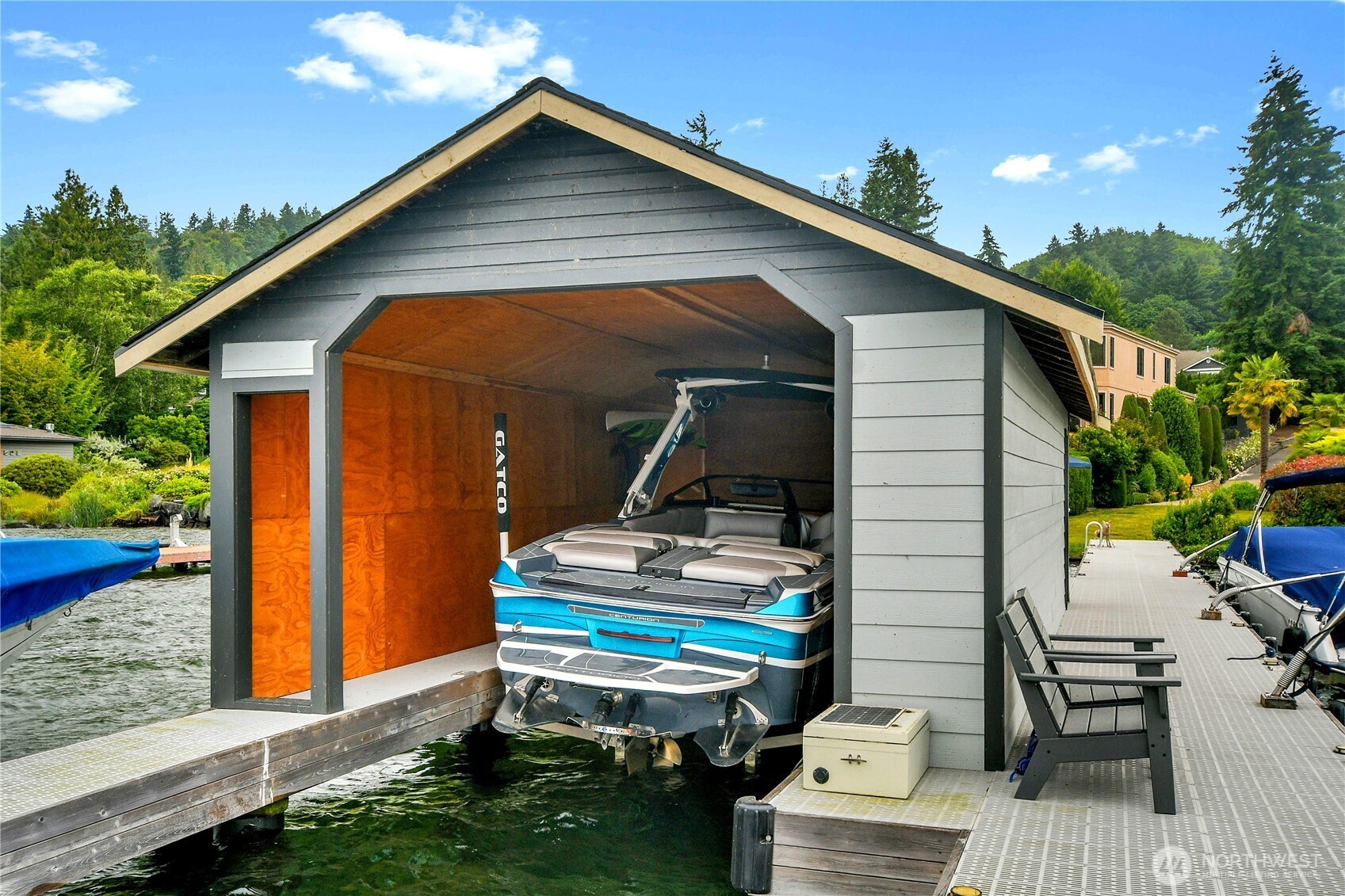 The boathouse is for exclusive use of this property.