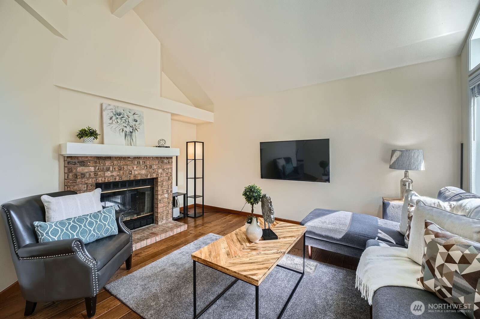 Family room with fireplace