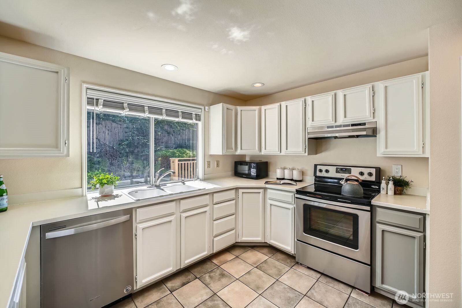 Tile flooring in kitchen